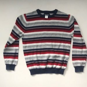 4T cotton striped long sleeve shirt, navy gray red